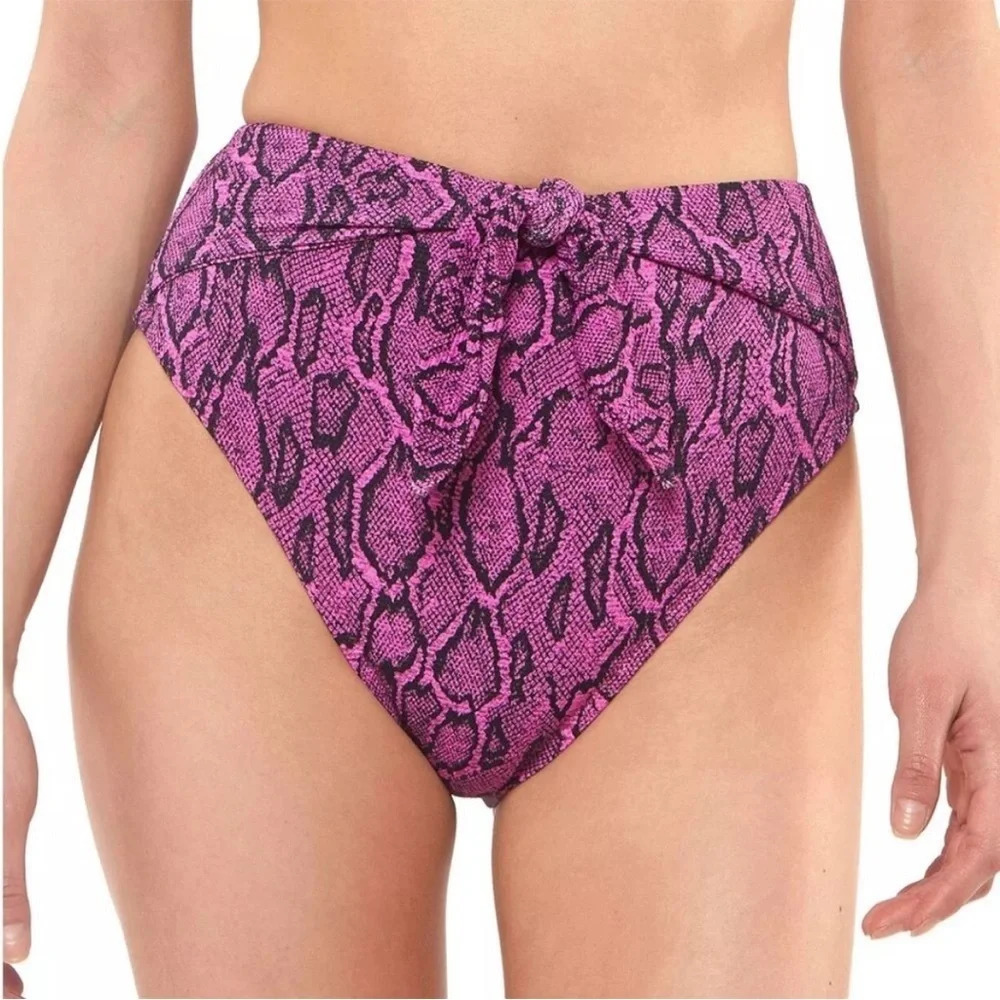 Jessica Simpson high waist snake print tie waist bikini bottom